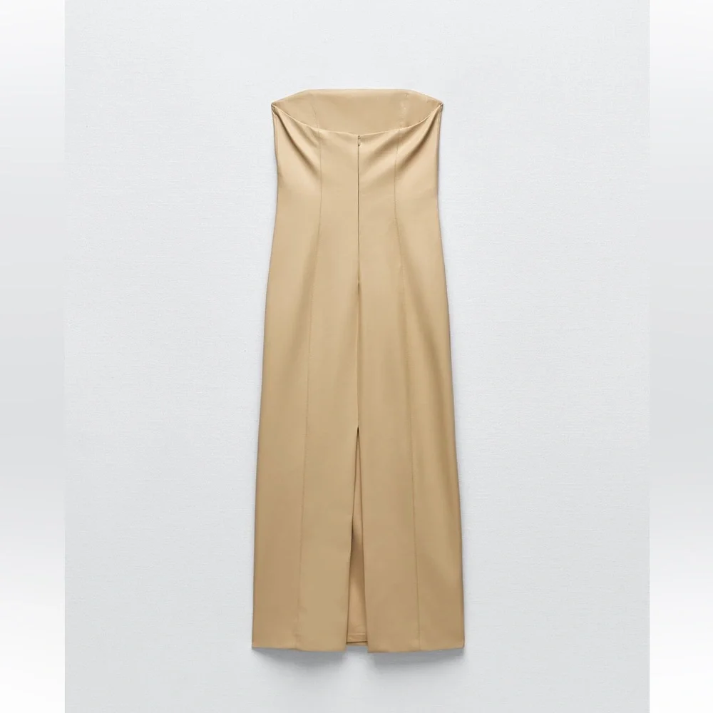 ZARA BLOGGERS FAV FAUX LEATHER DRESS - Picture 6 of 9